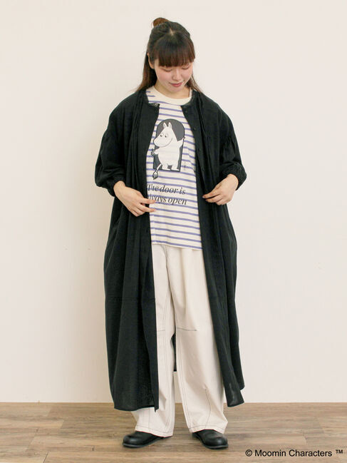 Samansa Mos2「【MOOMIN&times;Samansa Mos2】ワッペンボーダーカットソー」|Tシャツ・カットソー|