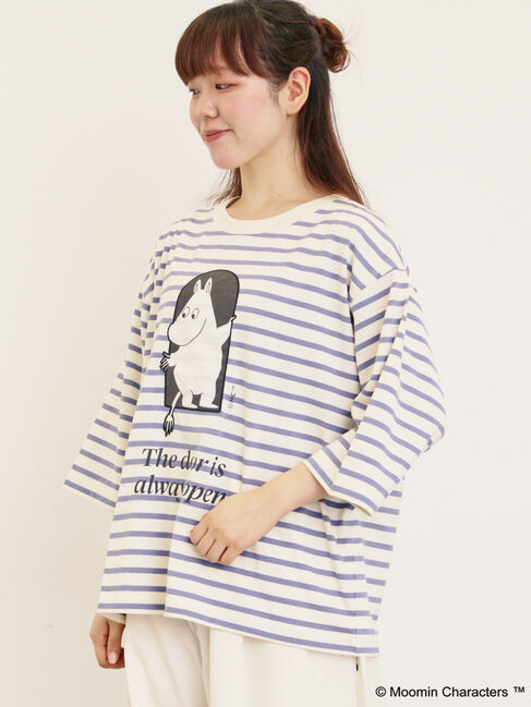 Samansa Mos2「【MOOMIN&times;Samansa Mos2】ワッペンボーダーカットソー」|Tシャツ・カットソー|