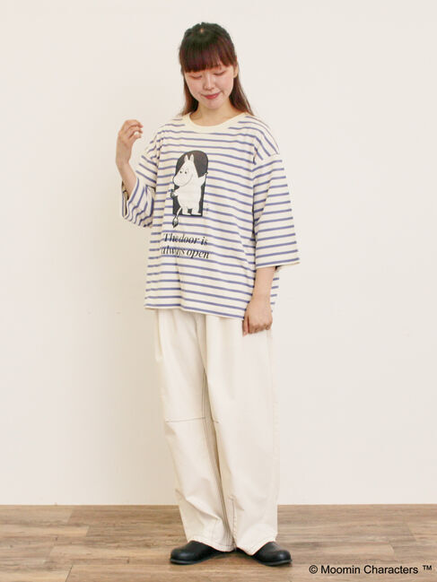 Samansa Mos2「【MOOMIN&times;Samansa Mos2】ワッペンボーダーカットソー」|Tシャツ・カットソー|