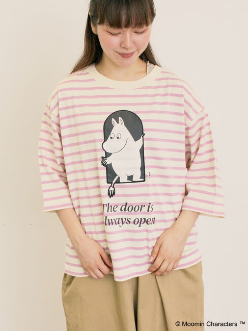 Samansa Mos2「【MOOMIN&times;Samansa Mos2】ワッペンボーダーカットソー」|Tシャツ・カットソー|