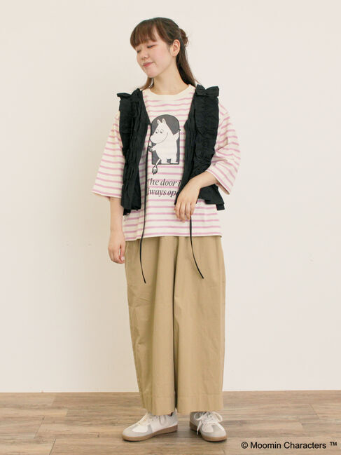 Samansa Mos2「【MOOMIN&times;Samansa Mos2】ワッペンボーダーカットソー」|Tシャツ・カットソー|