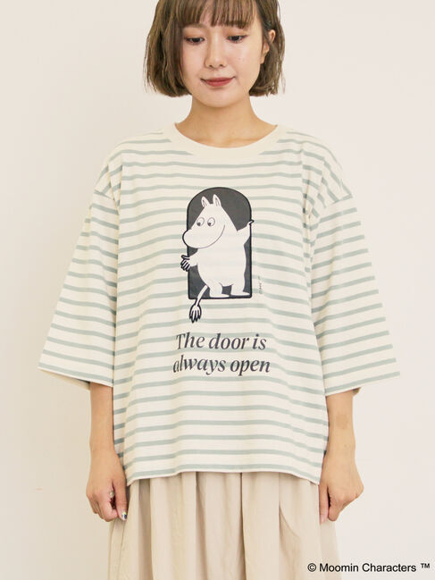 Samansa Mos2「【MOOMIN&times;Samansa Mos2】ワッペンボーダーカットソー」|Tシャツ・カットソー|