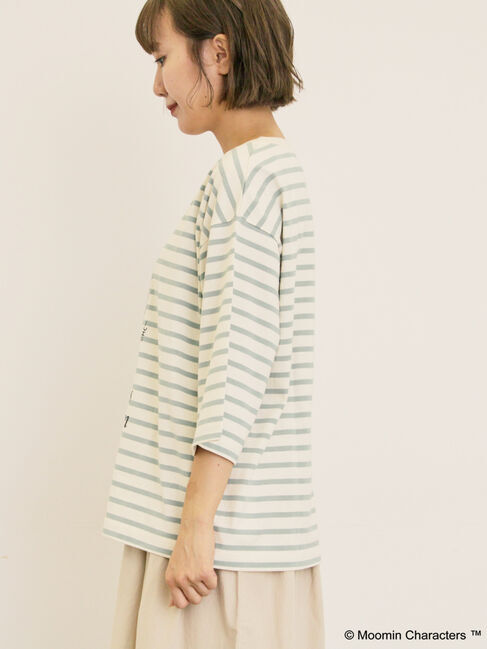 Samansa Mos2「【MOOMIN&times;Samansa Mos2】ワッペンボーダーカットソー」|Tシャツ・カットソー|