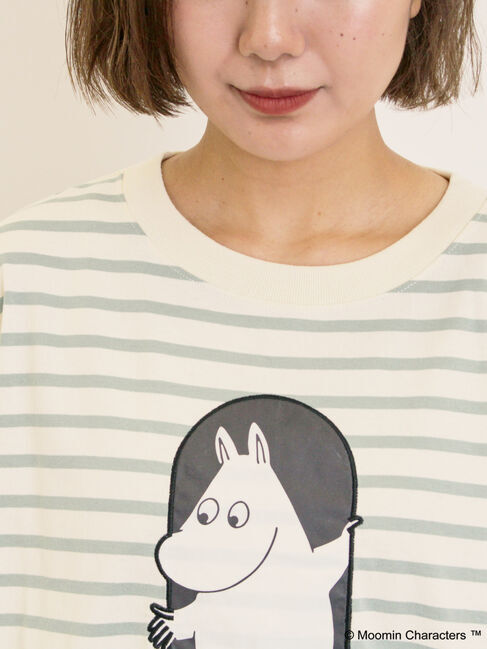Samansa Mos2「【MOOMIN&times;Samansa Mos2】ワッペンボーダーカットソー」|Tシャツ・カットソー|