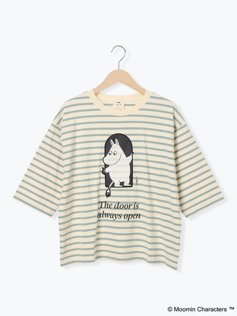 Samansa Mos2「【MOOMIN&times;Samansa Mos2】ワッペンボーダーカットソー」|Tシャツ・カットソー|