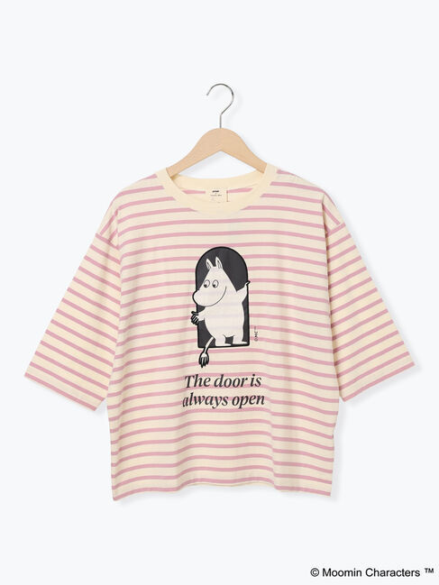 Samansa Mos2「【MOOMIN&times;Samansa Mos2】ワッペンボーダーカットソー」|Tシャツ・カットソー|