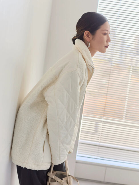 Samansa Mos2 blue「スタンドボアキルトジャケット」|その他|キナリ