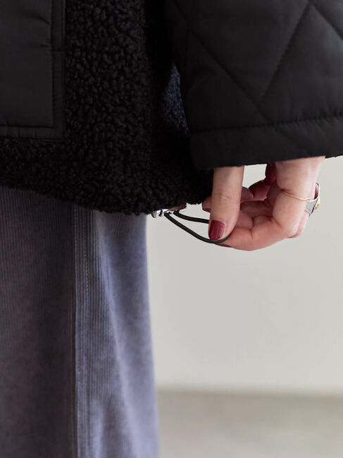 Samansa Mos2 blue「スタンドボアキルトジャケット」|その他|