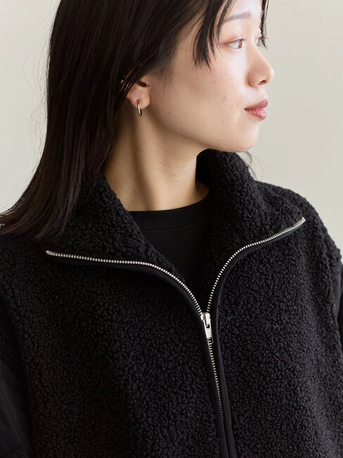 Samansa Mos2 blue「スタンドボアキルトジャケット」|その他|