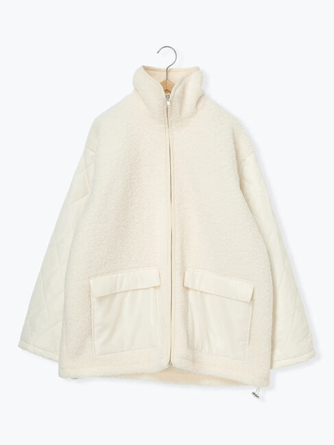 Samansa Mos2 blue「スタンドボアキルトジャケット」|その他|