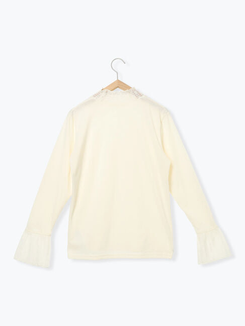 Samansa Mos2 blue「襟袖フリルカットソー」|Tシャツ・カットソー|