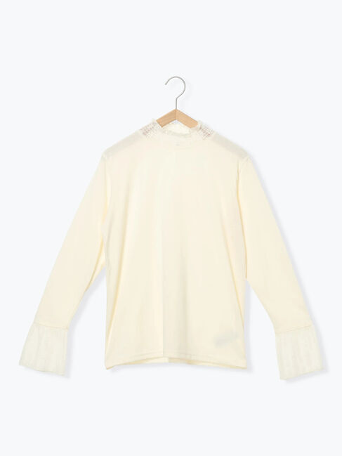 Samansa Mos2 blue「襟袖フリルカットソー」|Tシャツ・カットソー|