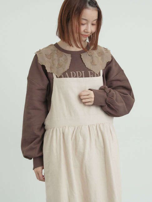 Samansa Mos2「裏毛3Dレース襟付きスウェット」|Tシャツ・カットソー|