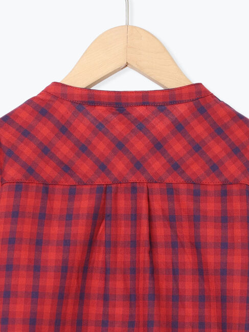 Samansa Mos2 Lagom「チェックバンドカラーシャツ」|シャツ・ブラウス|