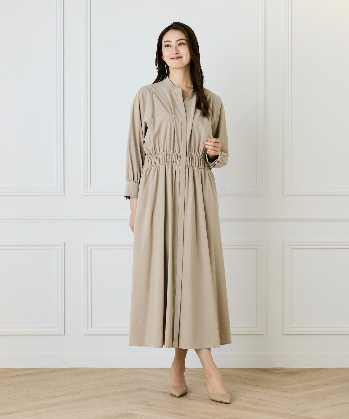 INED「バンドカラーワンピース」|ワンピース|