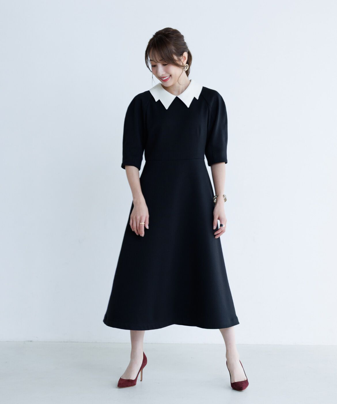 Maglie le cassetto「《M Maglie le cassetto&times;冨張愛》ｴﾚﾓｰﾄﾞ&ldquo;美映えﾌﾞﾗｯｸﾀﾞﾝﾎﾞ  」|ワンピース|