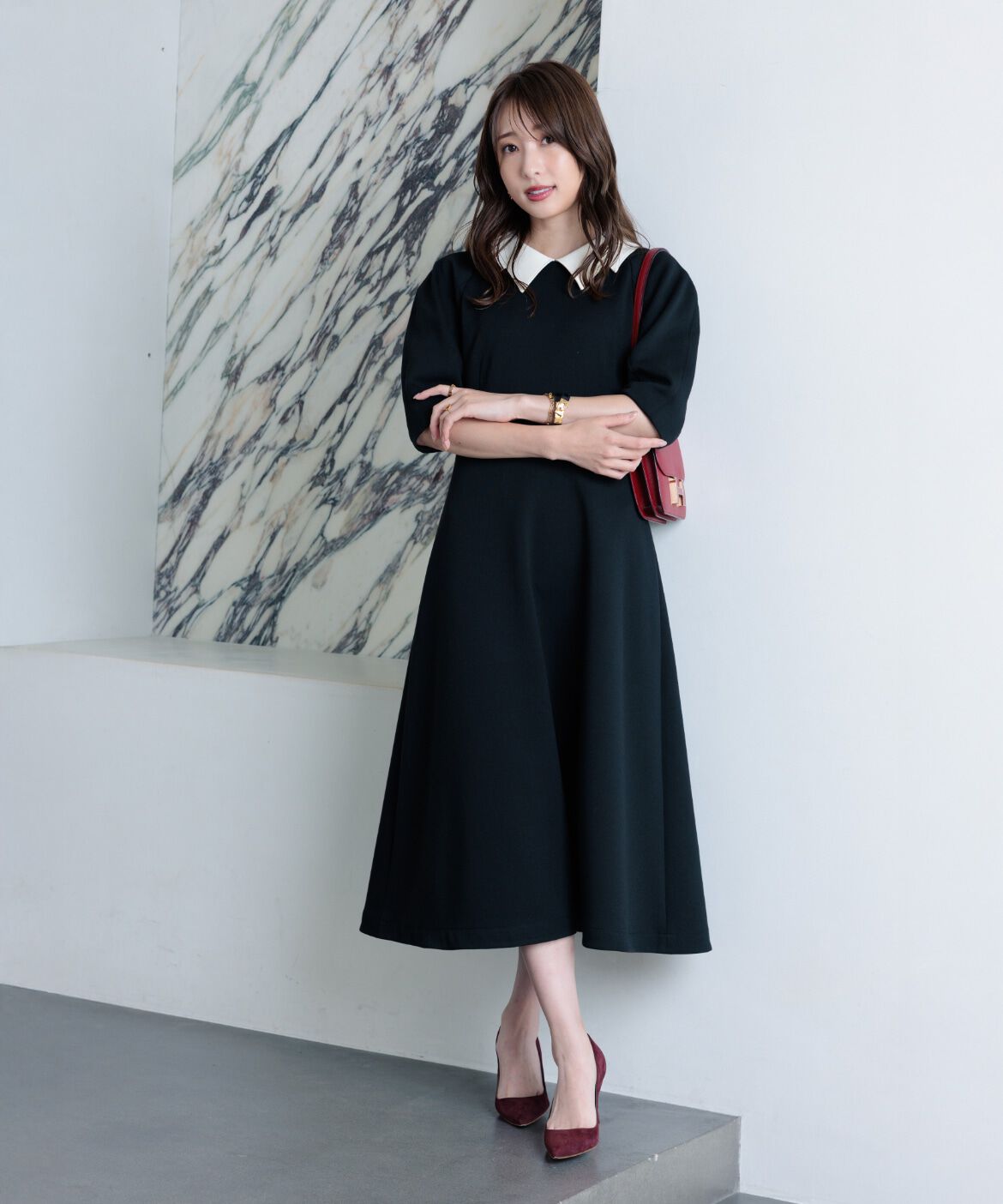 Maglie le cassetto「《M Maglie le cassetto&times;冨張愛》ｴﾚﾓｰﾄﾞ&ldquo;美映えﾌﾞﾗｯｸﾀﾞﾝﾎﾞ  」|ワンピース|