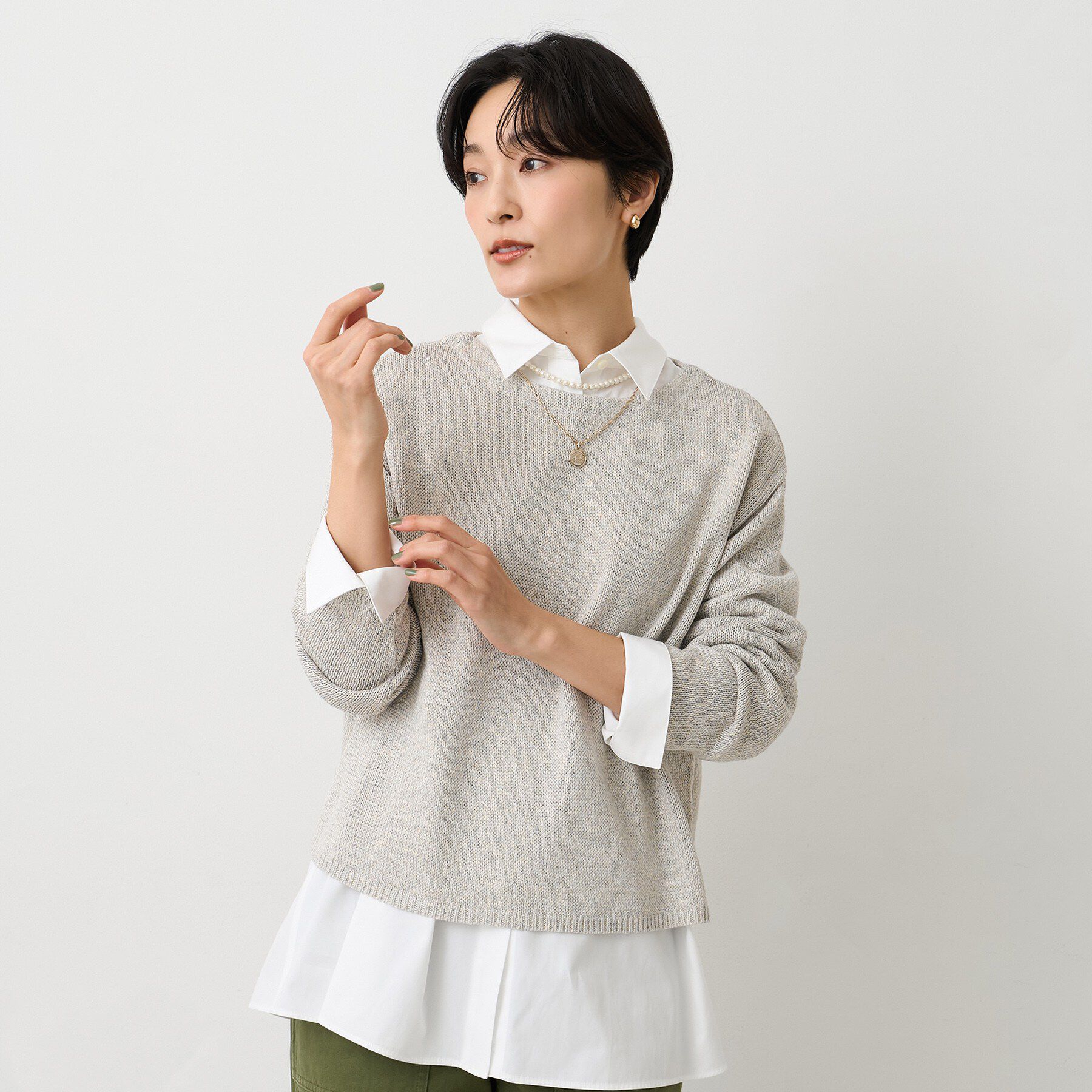 UNTITLED「【洗える/光沢感】ファンシーヤーンニット」|ニット・セーター|