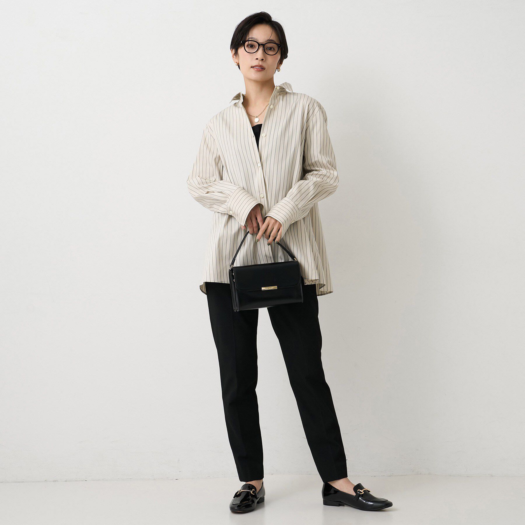 UNTITLED「【コットン100/洗える】コットンブロードAラインシャツ」|シャツ・ブラウス|