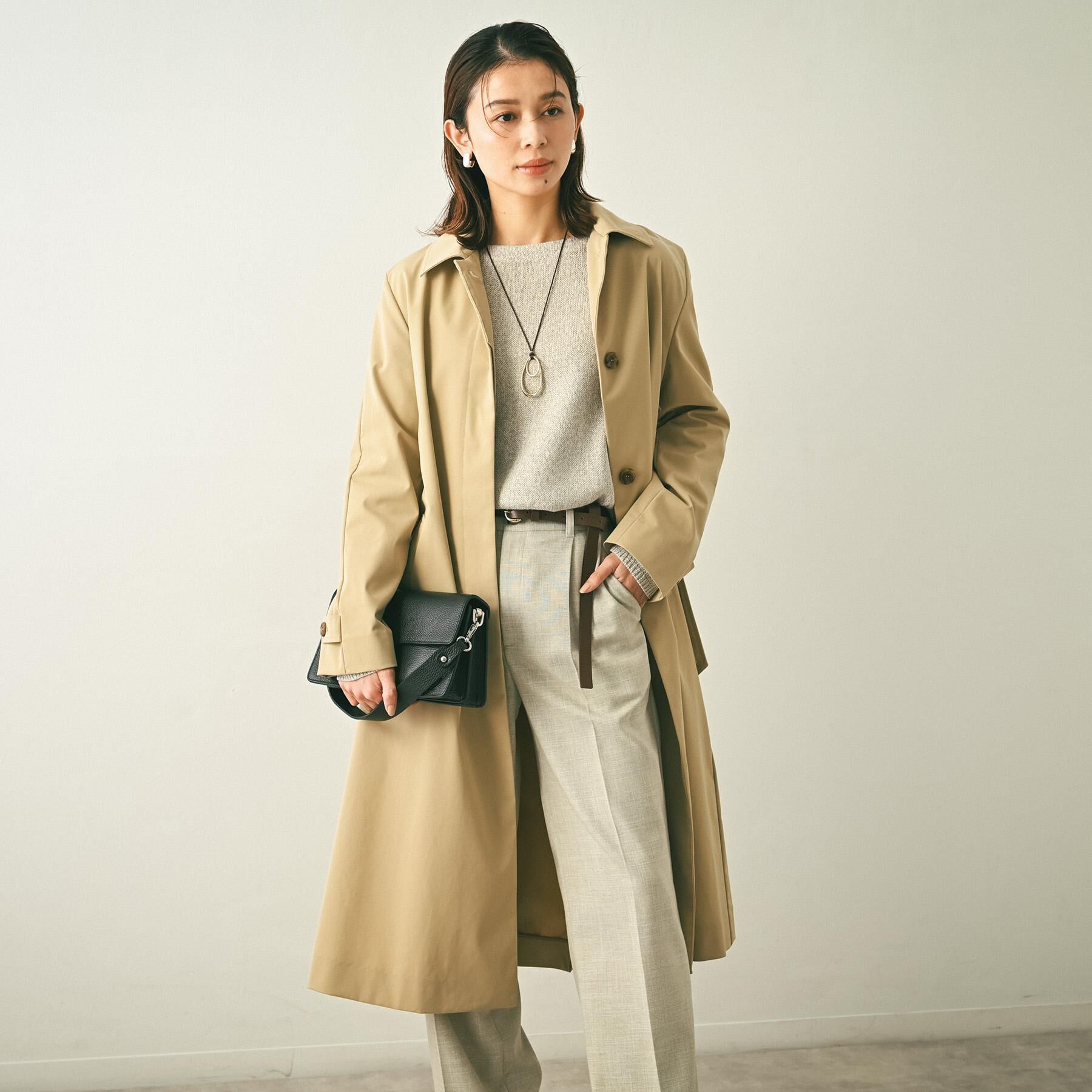 UNTITLED「【はっ水/洗える/セレモニーにも】タスランステンカラーコート」|ステンカラーコート|