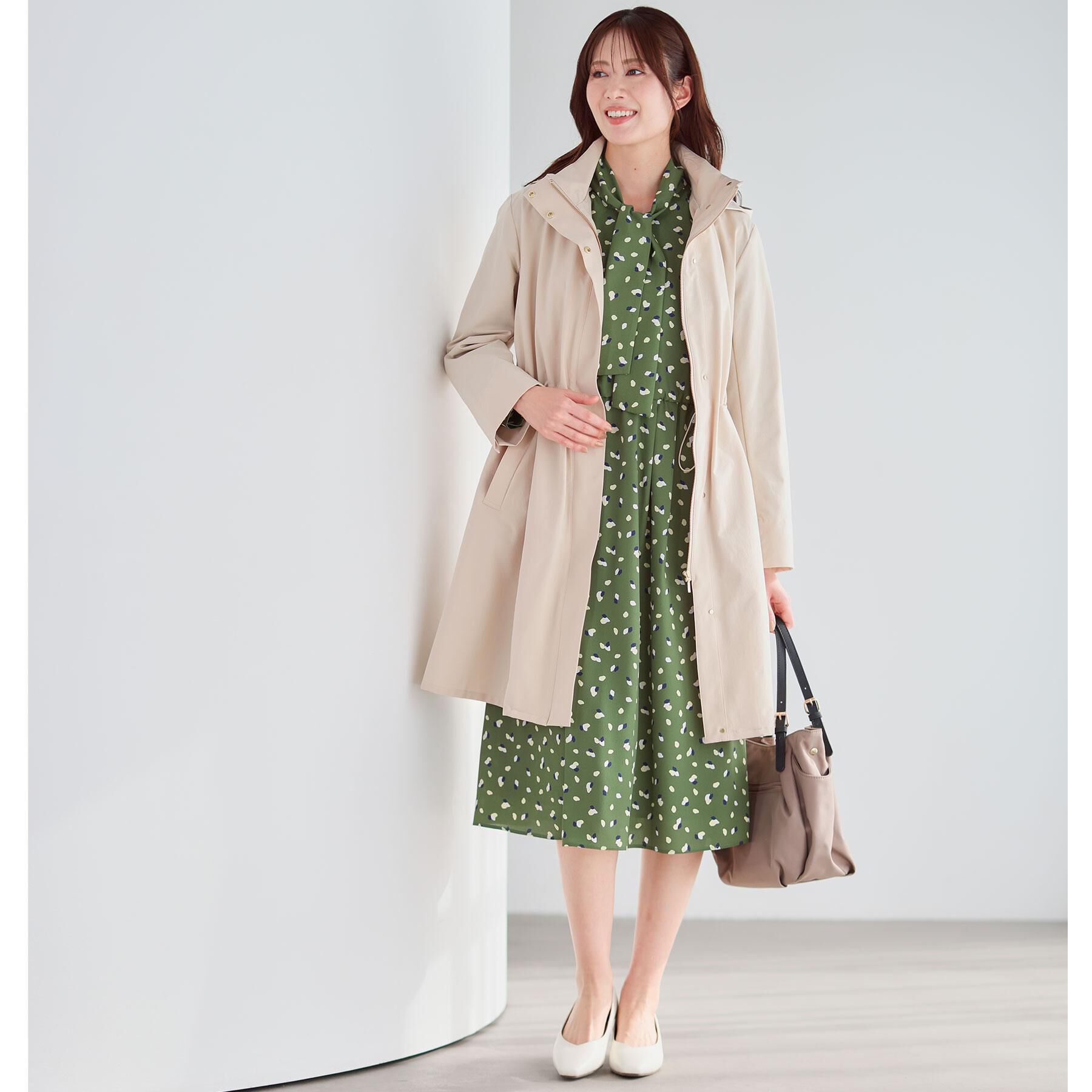 Reflect「【通勤・おでかけにおすすめ◎】フラワープリントボウタイワンピース」|ワンピース|