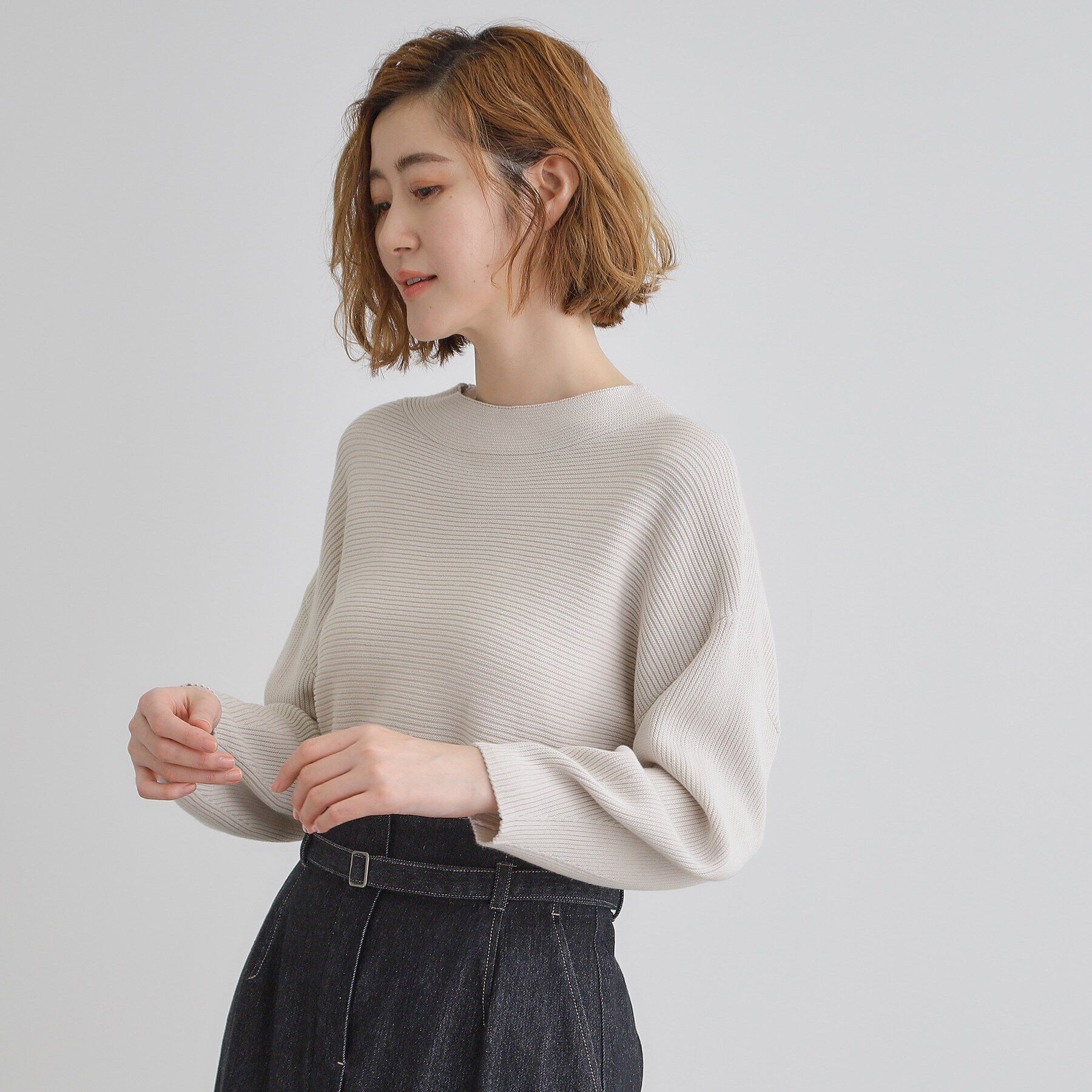 grove「コットンブレンドガーターニット」|ニット・セーター|