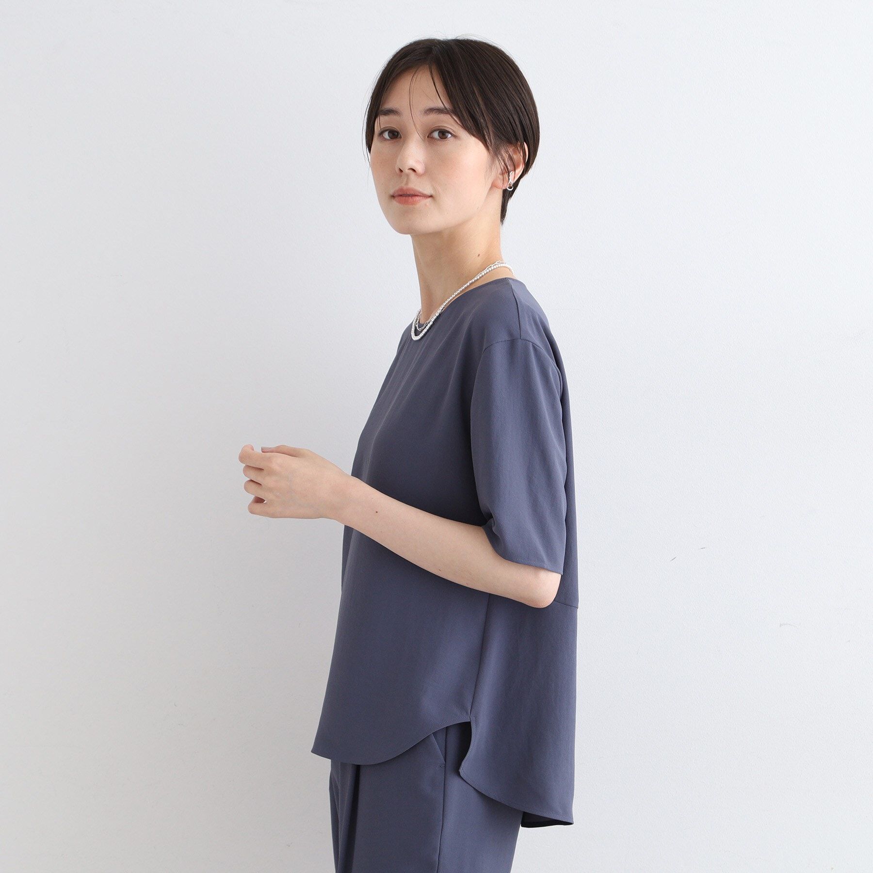 INDIVI「【洗える／UVケア／SETUP可能】バックシャンブラウス」|シャツ・ブラウス|