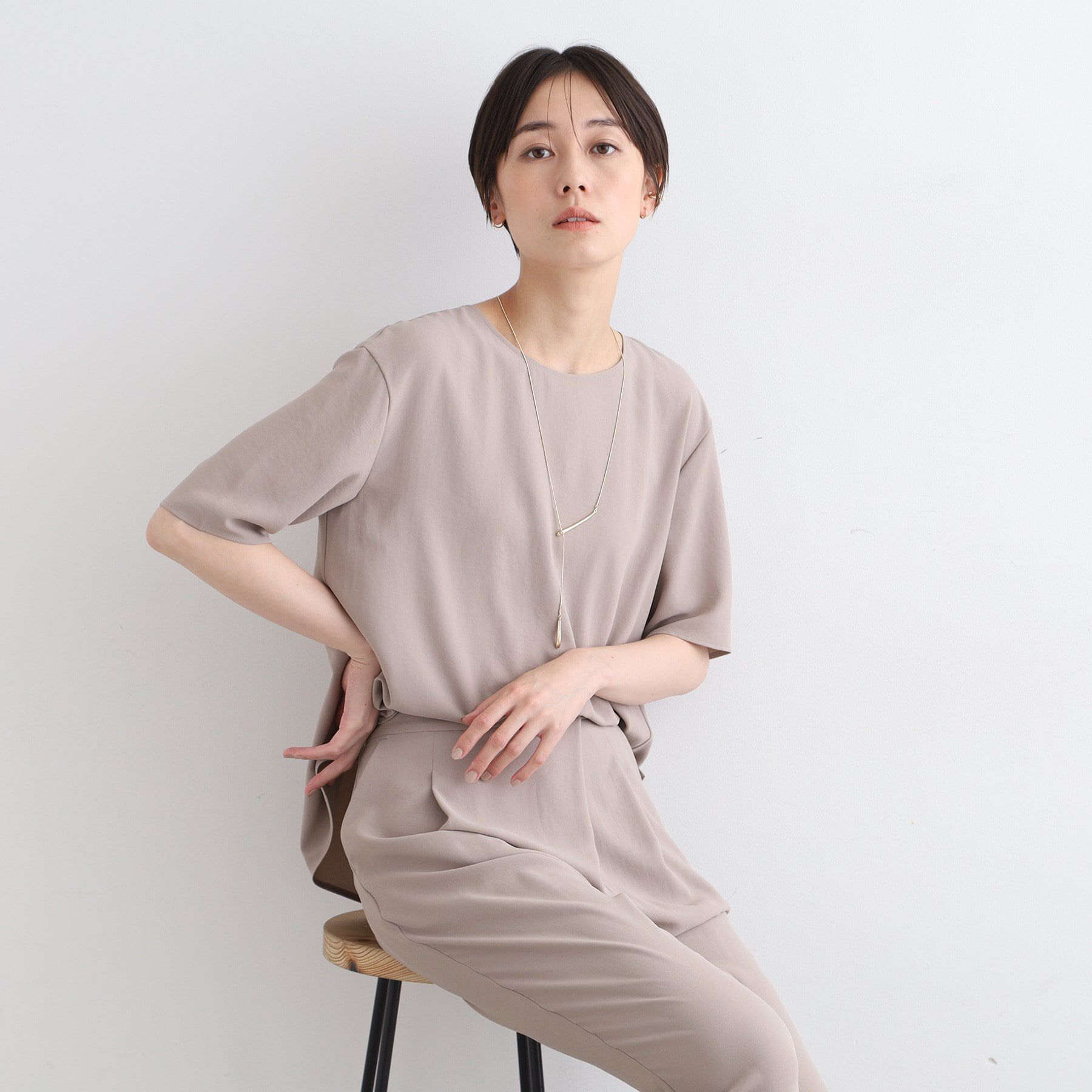 INDIVI「【洗える／UVケア／SETUP可能】バックシャンブラウス」|シャツ・ブラウス|