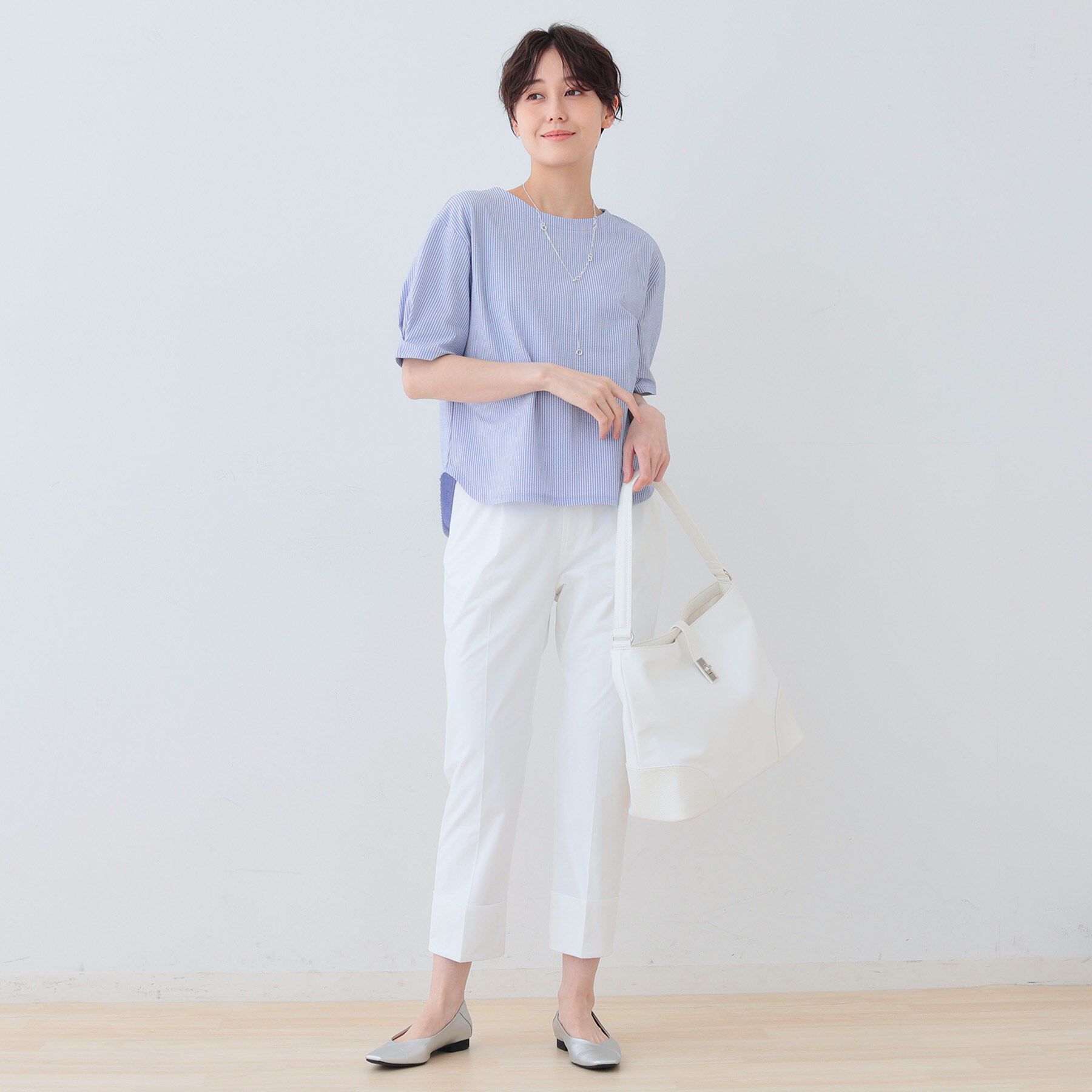 INDIVI「【洗える】サッカー素材カットソー」|Tシャツ・カットソー|