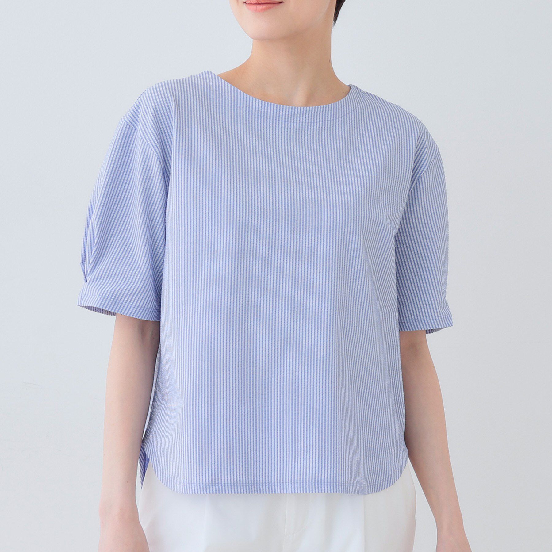 INDIVI「【洗える】サッカー素材カットソー」|Tシャツ・カットソー|