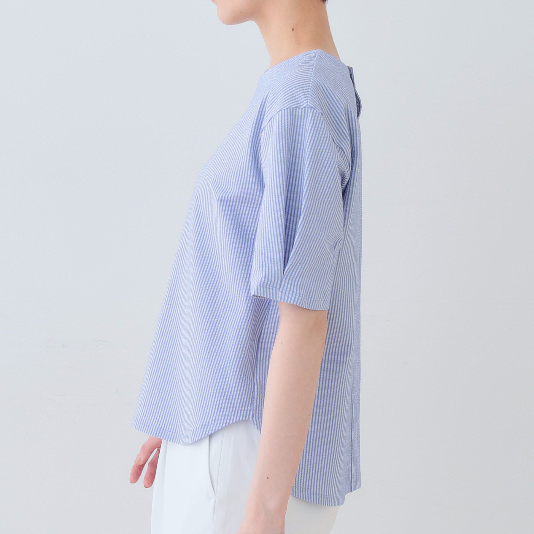 INDIVI「【洗える】サッカー素材カットソー」|Tシャツ・カットソー|