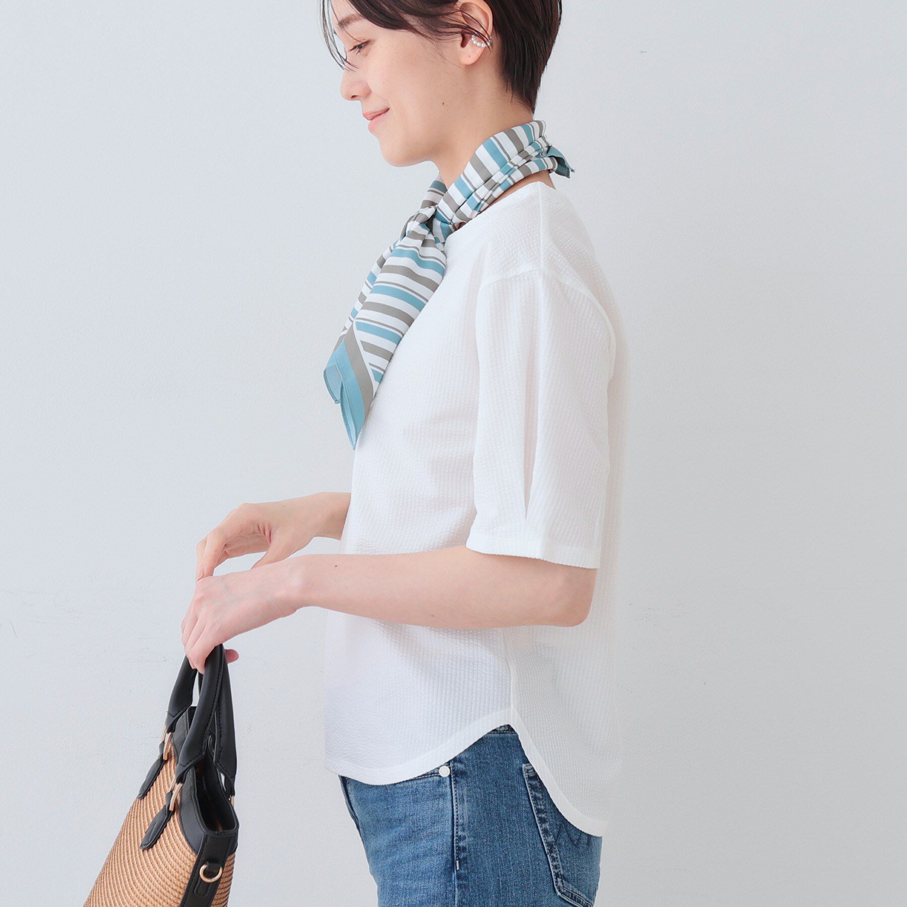 INDIVI「【洗える】サッカー素材カットソー」|Tシャツ・カットソー|