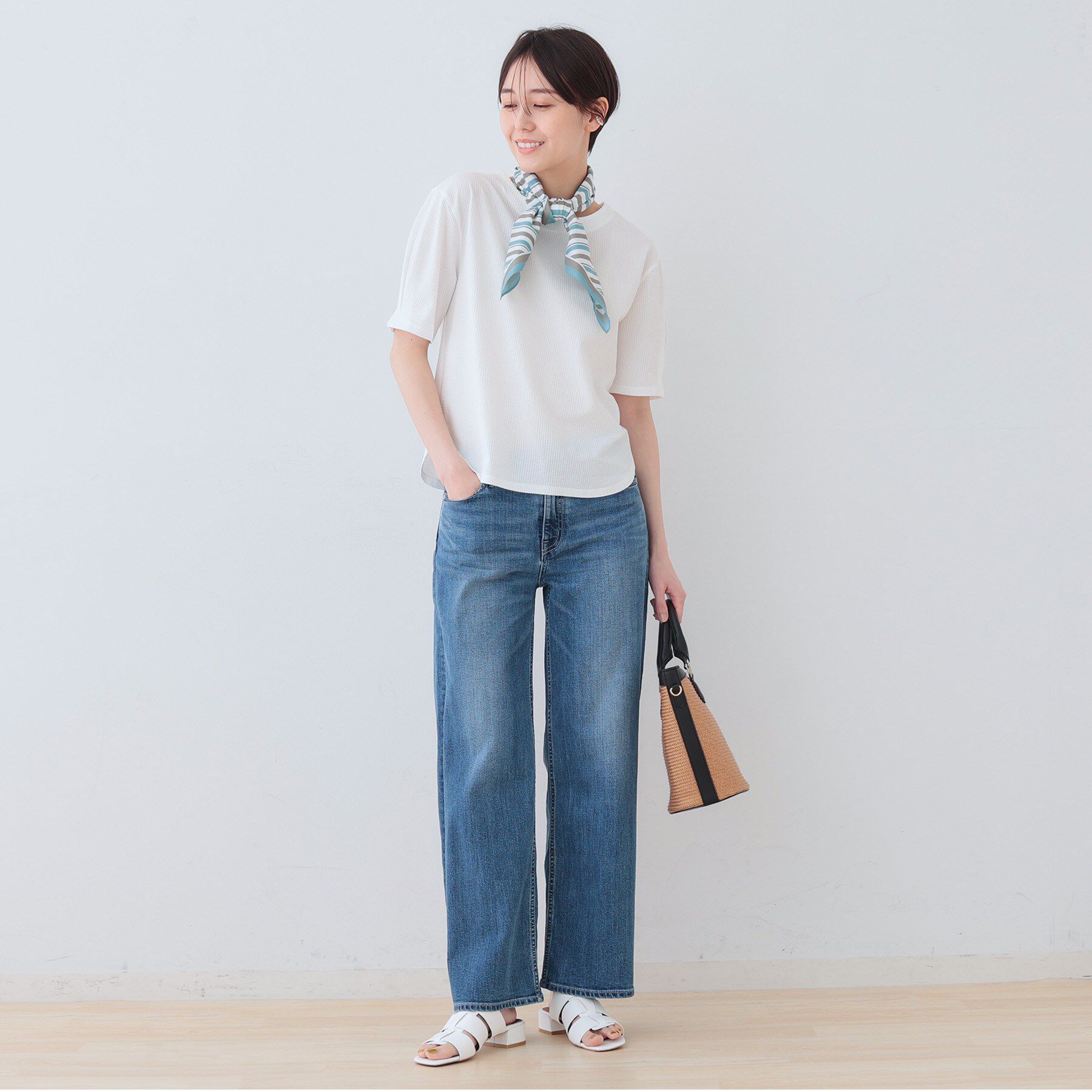 INDIVI「【洗える】サッカー素材カットソー」|Tシャツ・カットソー|