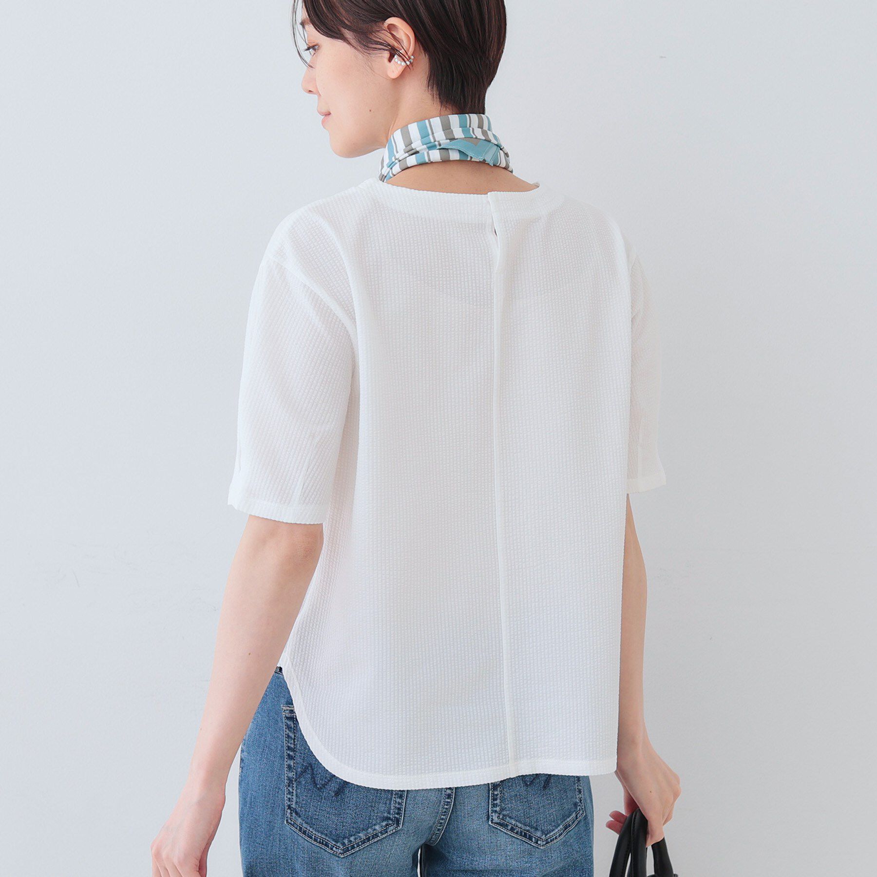 INDIVI「【洗える】サッカー素材カットソー」|Tシャツ・カットソー|