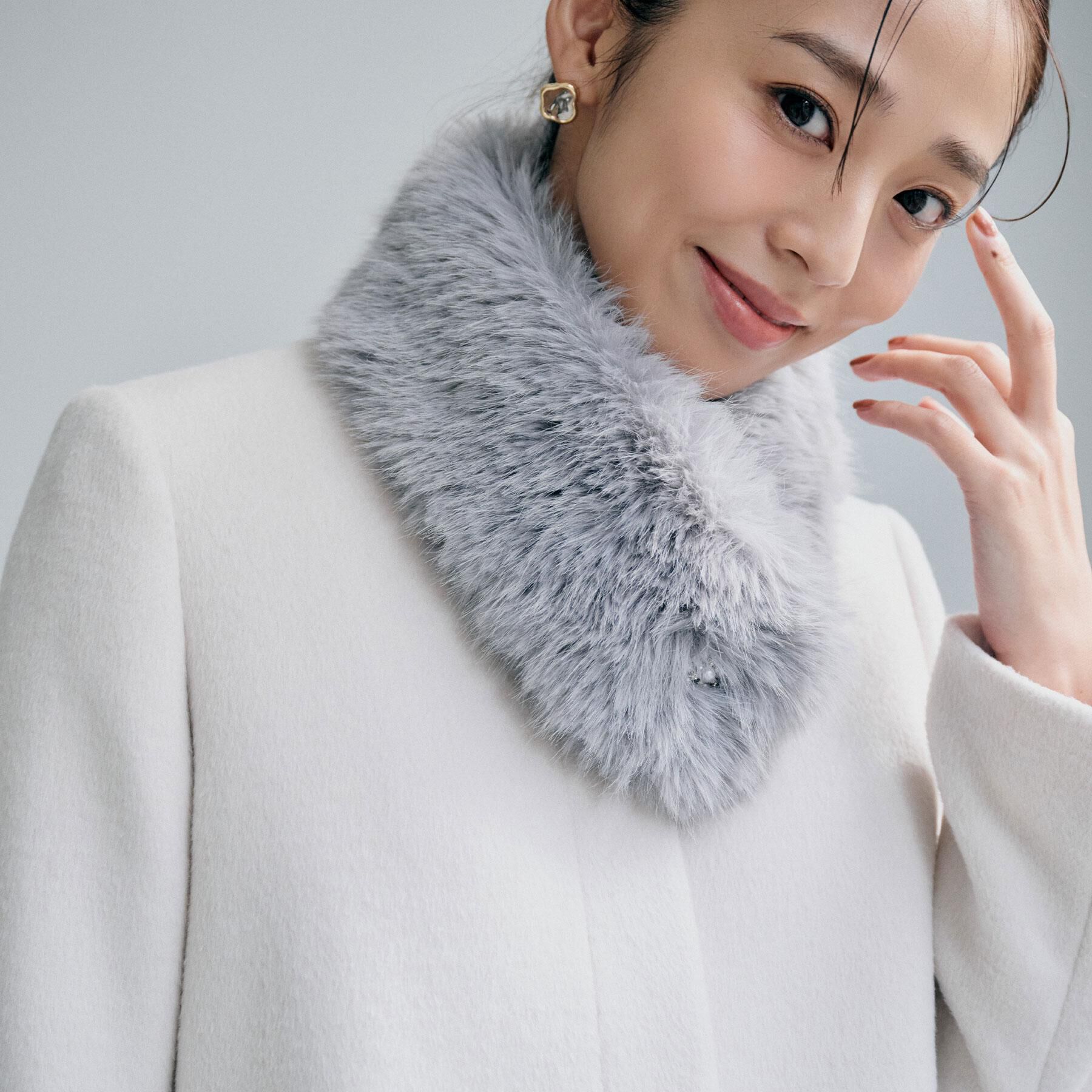 index「ビジュー付きフェイクファーティペット」|ストール|