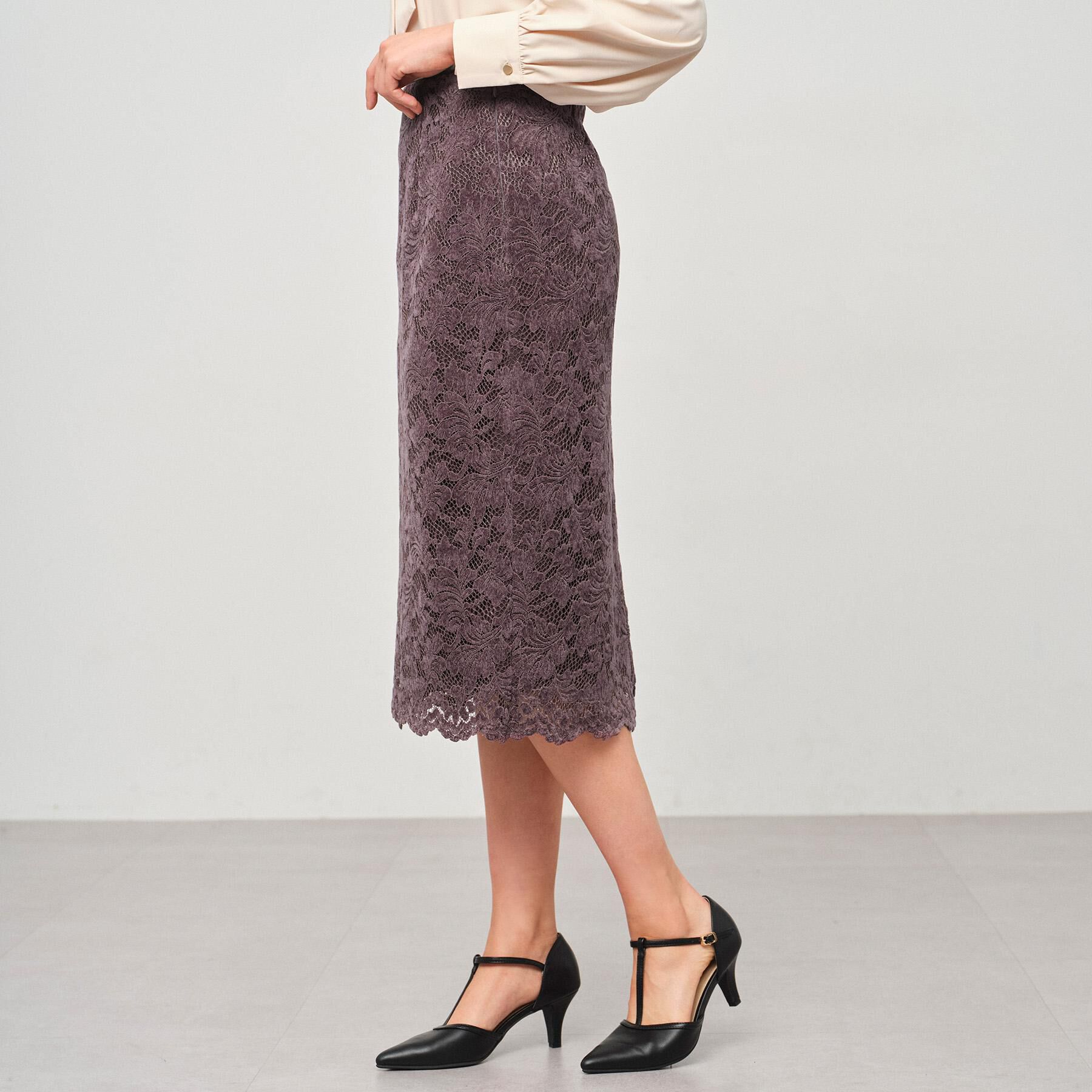 index「モールレースタイトスカート【洗濯機OK】」|スカート|