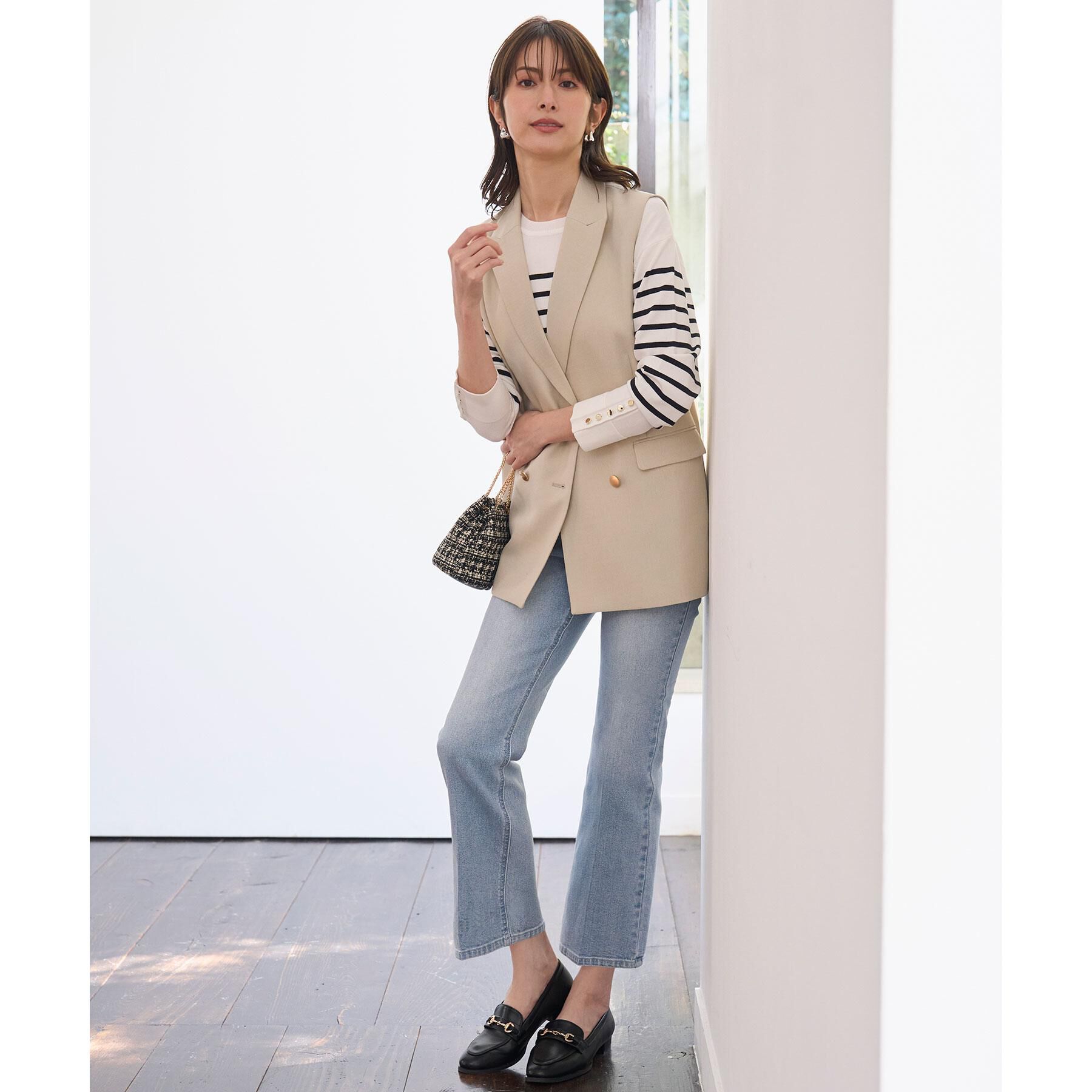 OPAQUE.CLIP「金ボタンダブルブレストテーラードジレ/セットアップ対応【洗える】《S～LL》」|ベスト・ジレ|