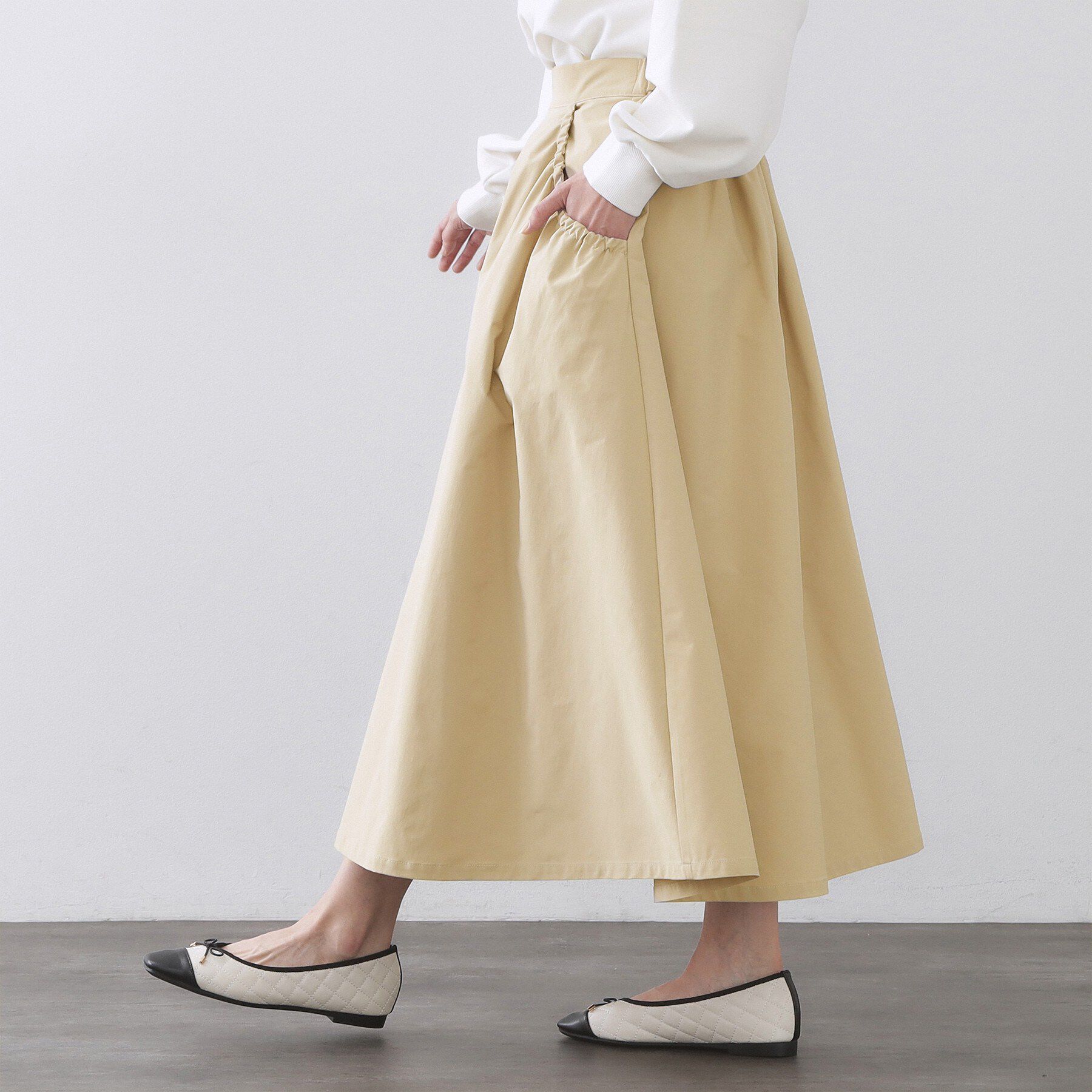 OPAQUE.CLIP「ポケットデザインフレアスカート【洗濯機OK】」|スカート|