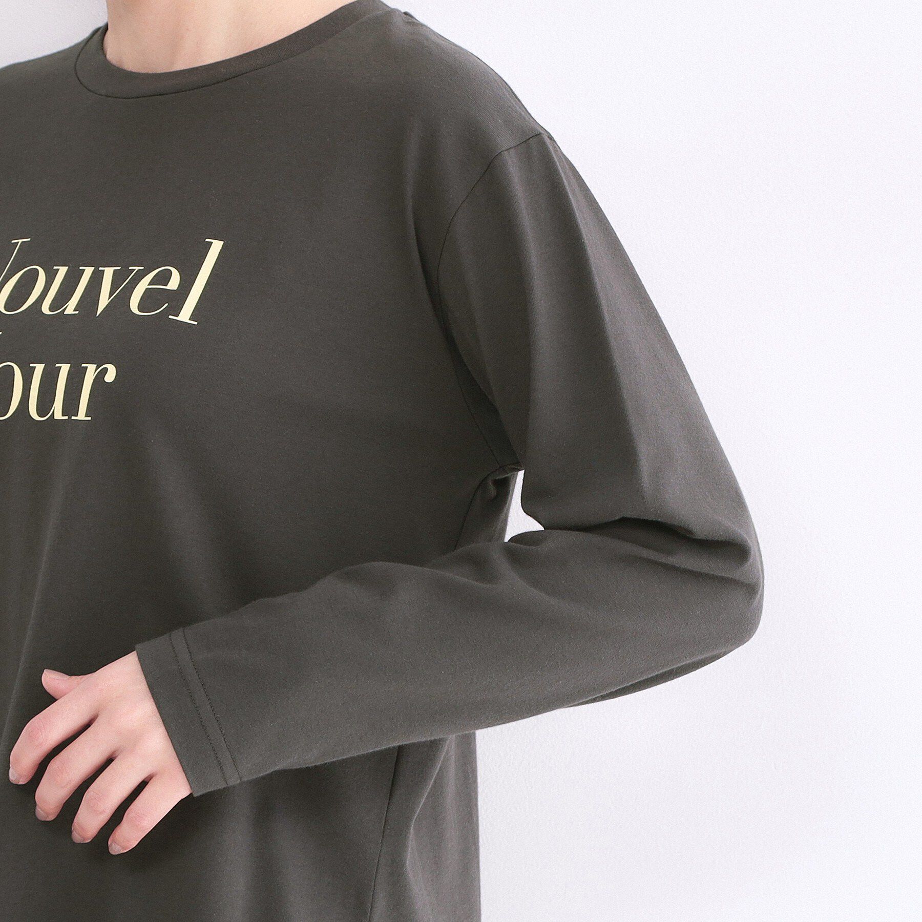 OPAQUE.CLIP「ロゴプリントロングTシャツ【洗濯機OK】」|Tシャツ・カットソー|