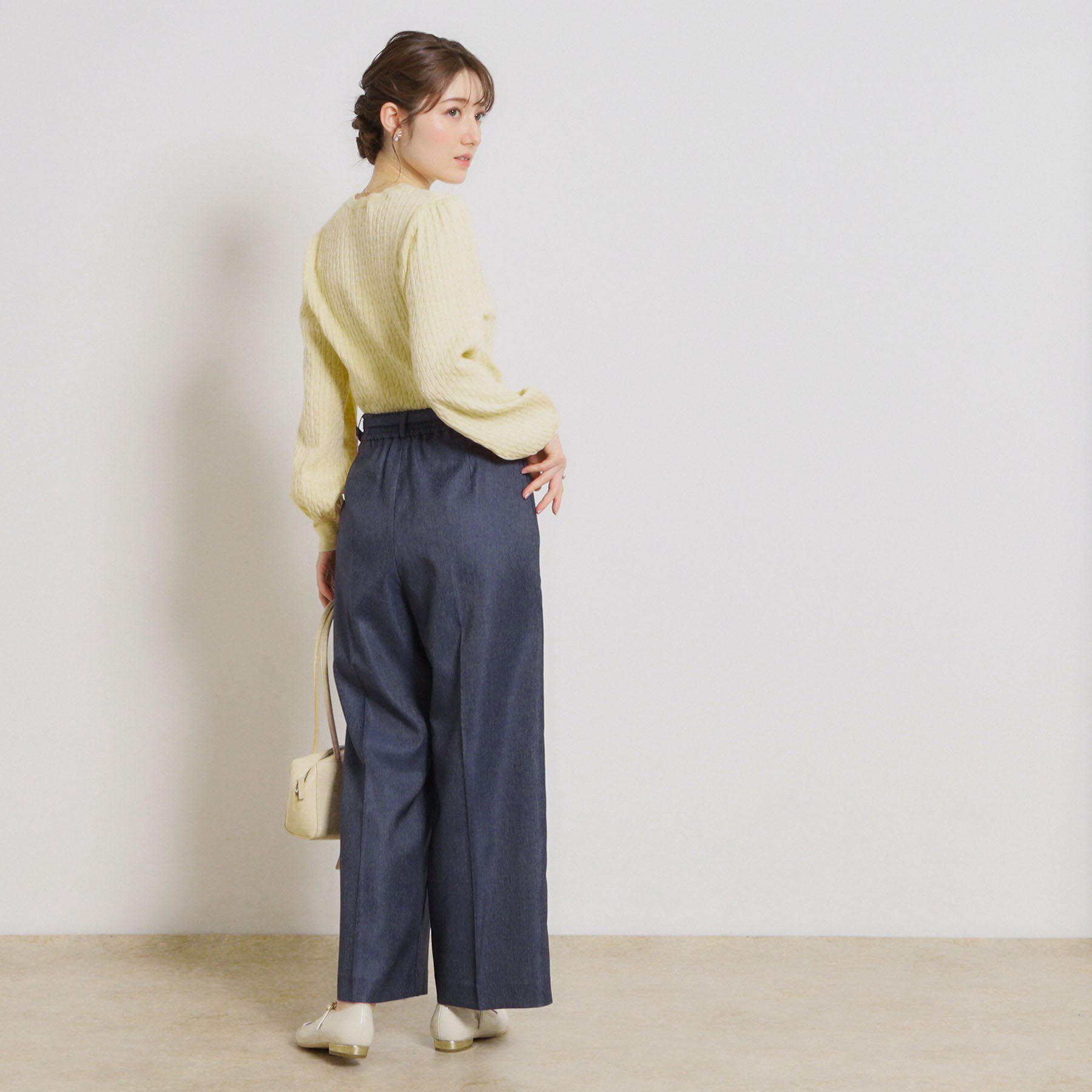 Couture broach「【洗える・S-LL】デニムライク ベルト付きパンツ」|その他|