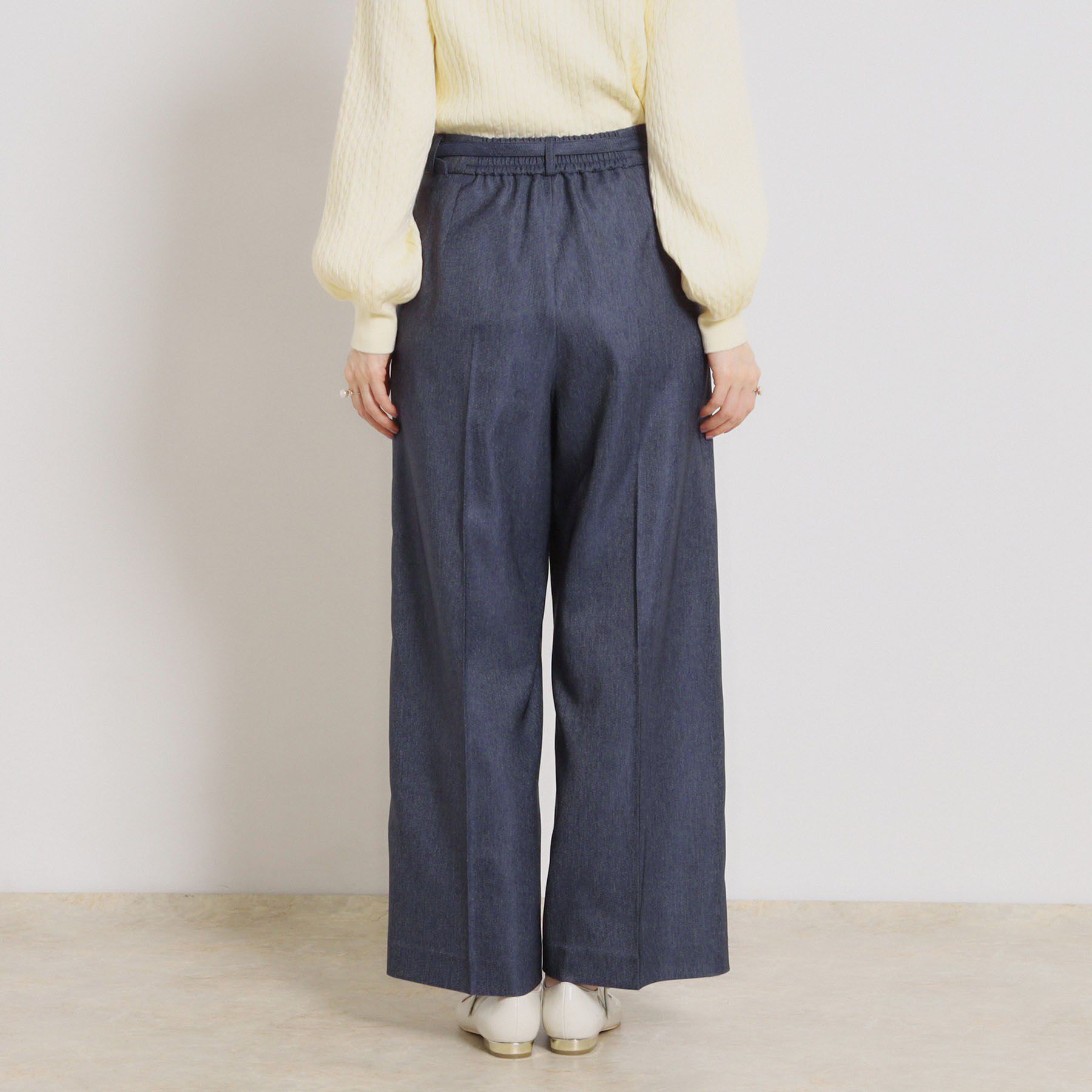 Couture broach「【洗える・S-LL】デニムライク ベルト付きパンツ」|その他|