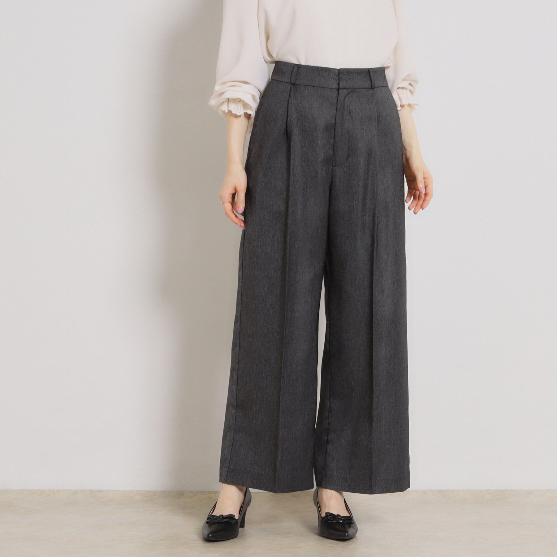 Couture broach「【洗える・S-LL】デニムライク ベルト付きパンツ」|その他|