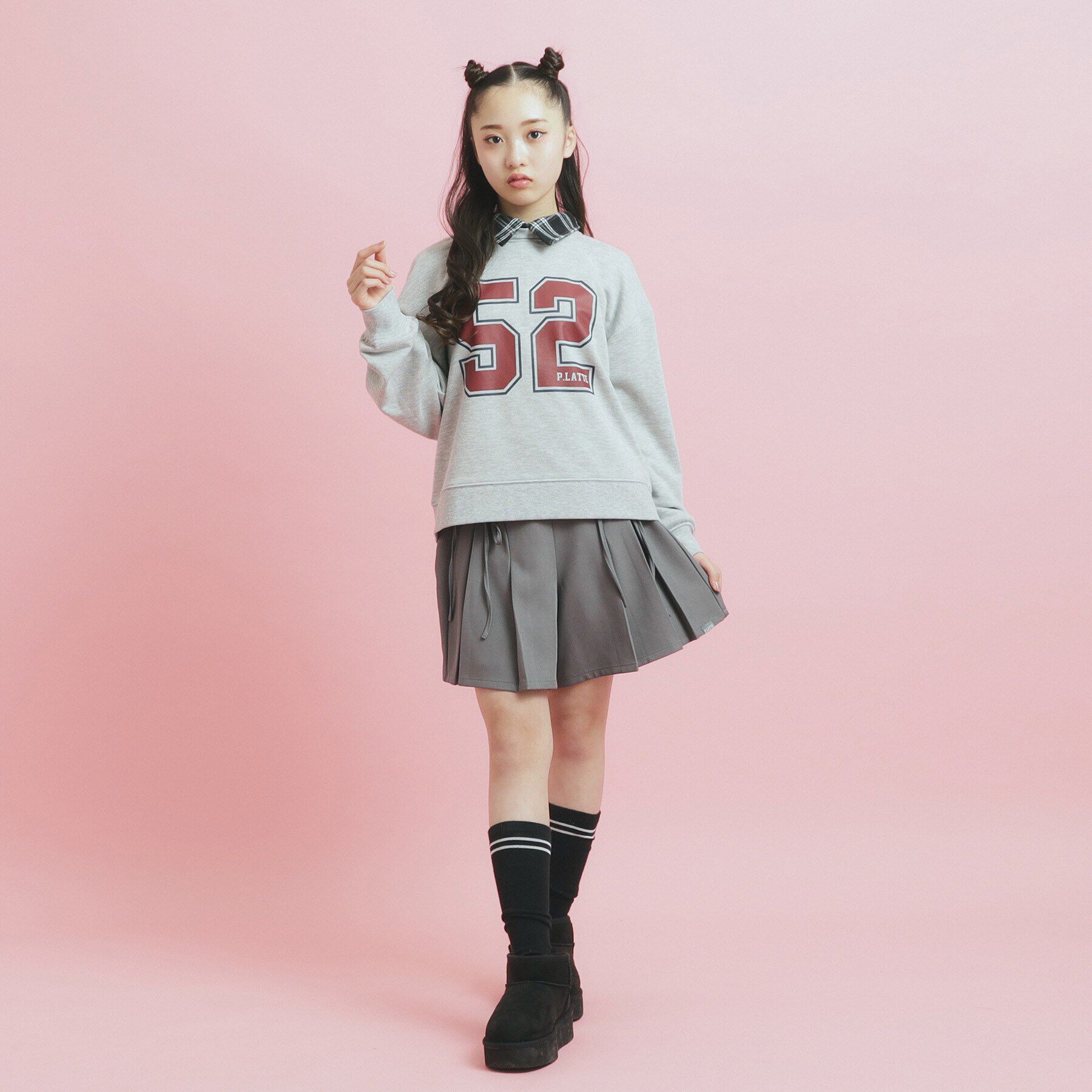 PINK-latte「衿付きナンバリングスウェット」|その他|