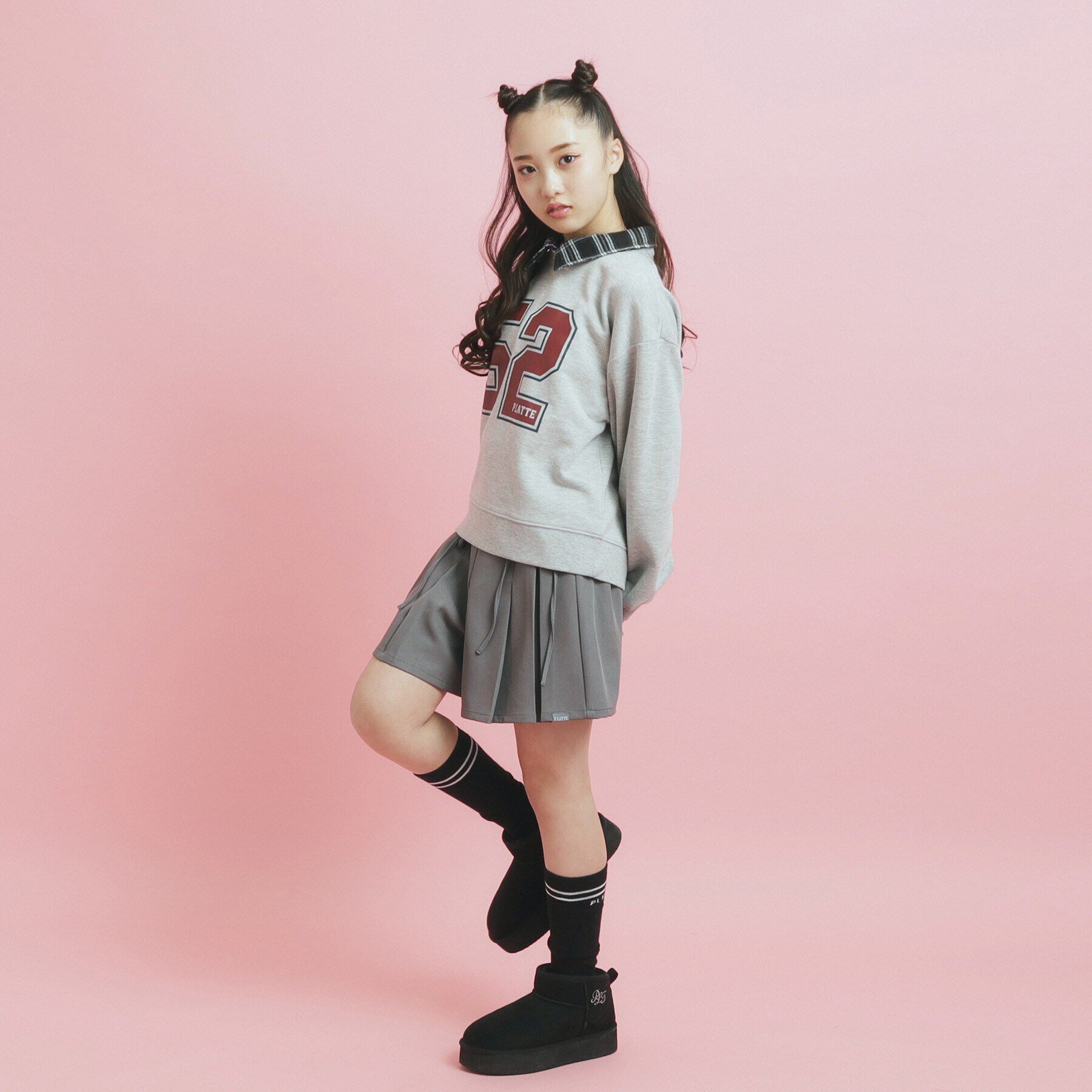 PINK-latte「衿付きナンバリングスウェット」|その他|