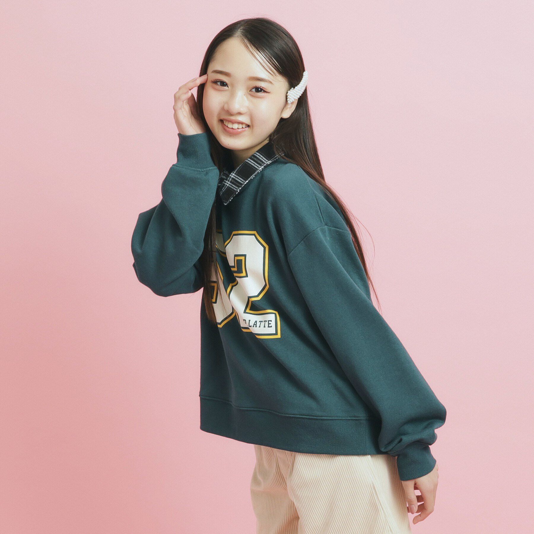 PINK-latte「衿付きナンバリングスウェット」|その他|