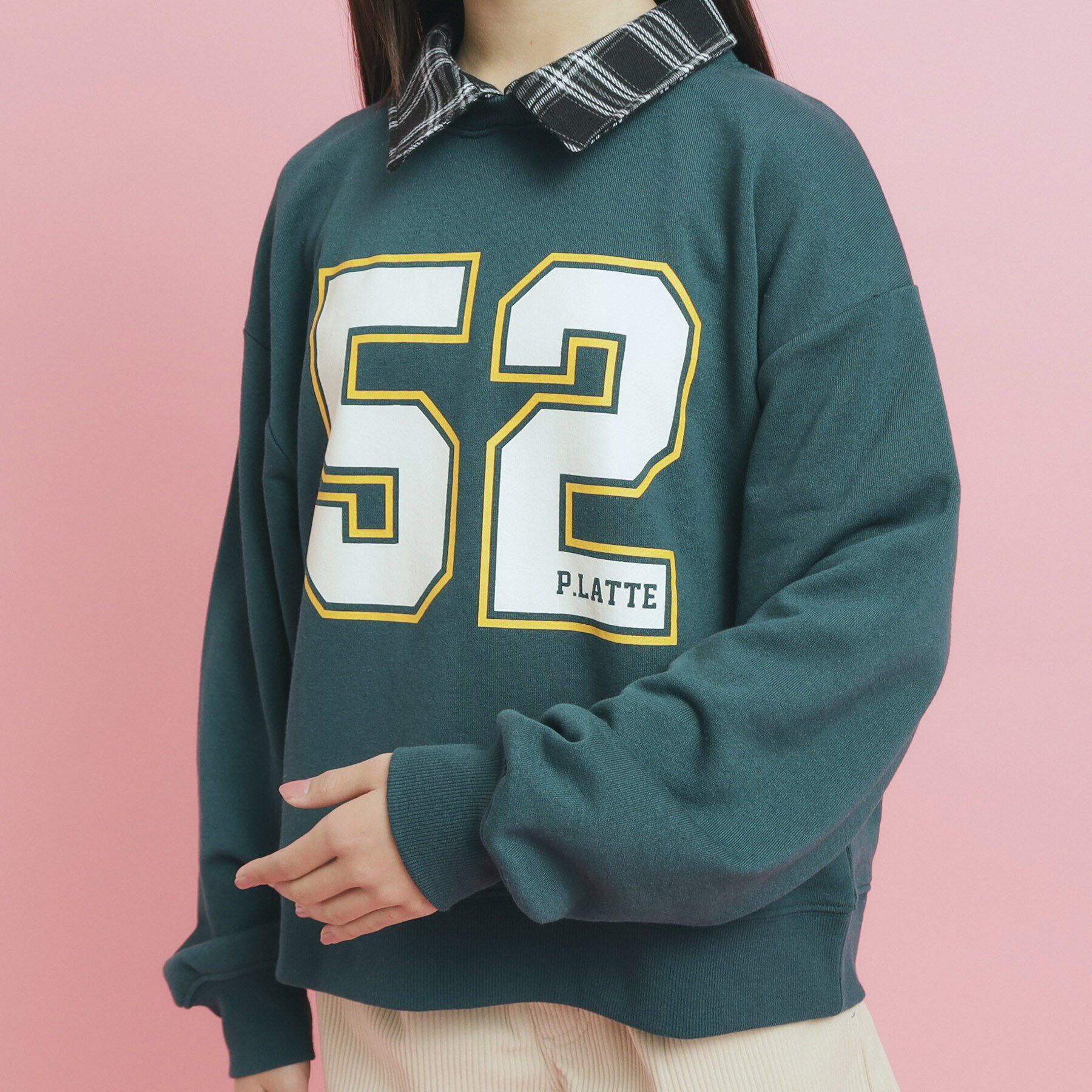 PINK-latte「衿付きナンバリングスウェット」|その他|