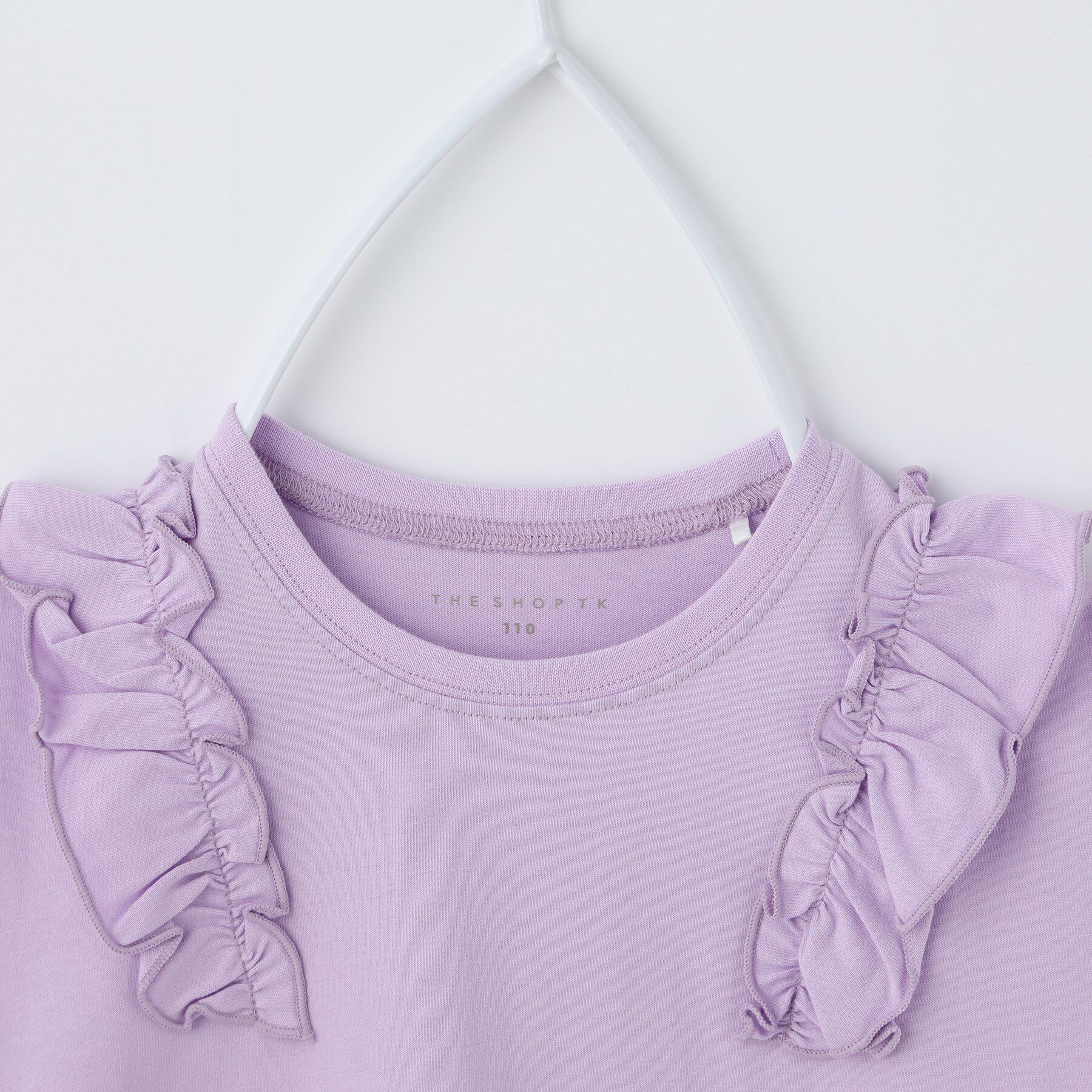 THE SHOP TK「【110ー160】コットン肩フリルTシャツ」|Tシャツ・カットソー|