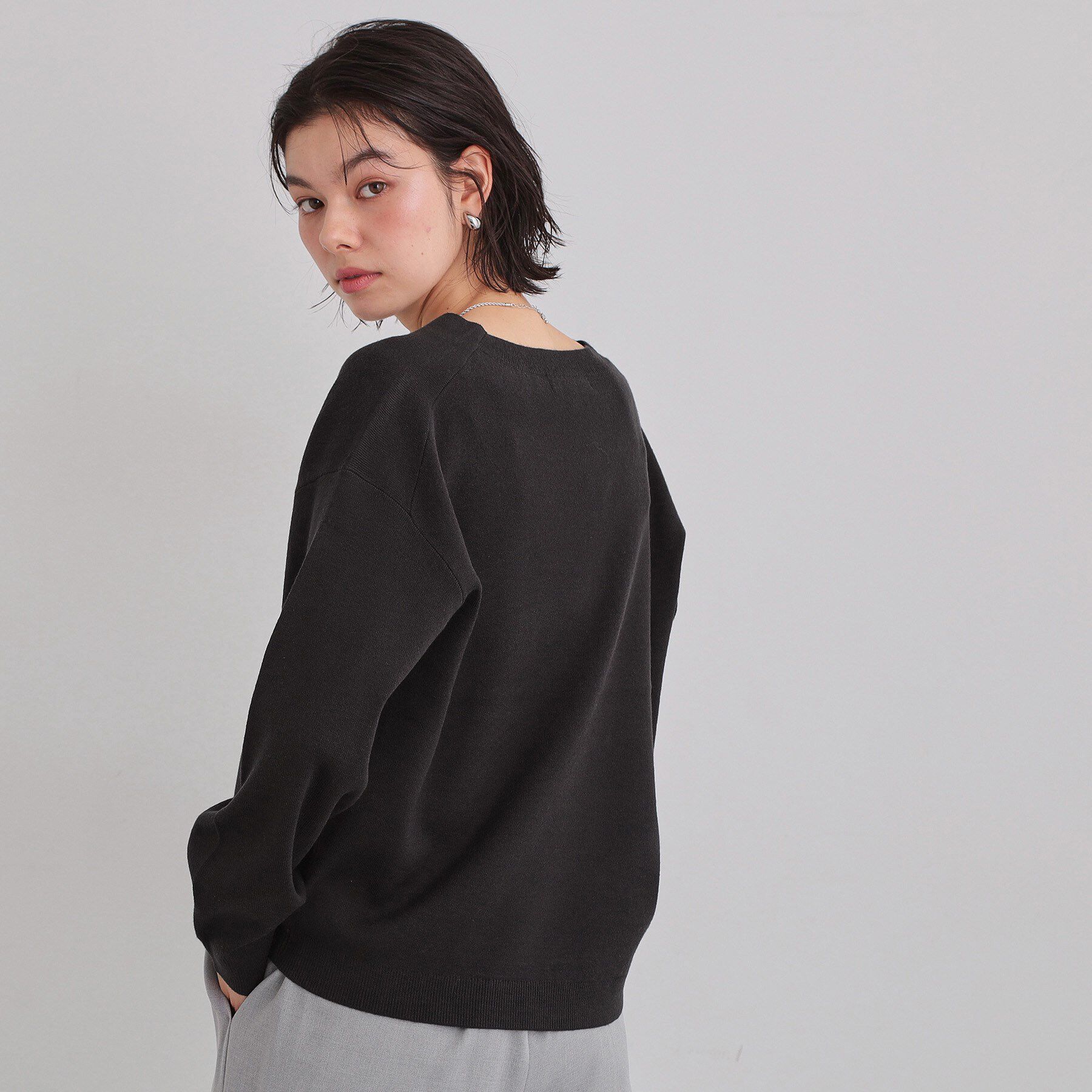 THE SHOP TK「【上品見えが叶う】Vネックニット/蓄熱/洗濯機OK」|ニット・セーター|