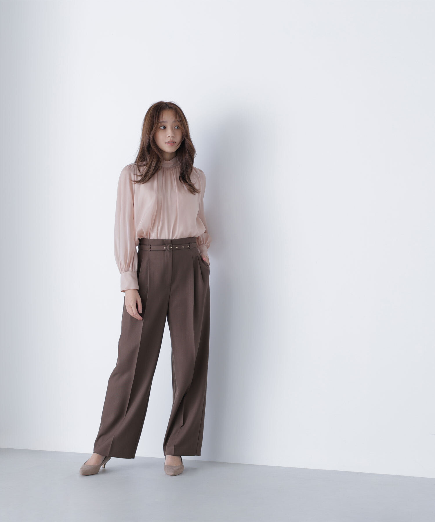  「ハイネックボリュームシアーブラウス」|シャツ・ブラウス|