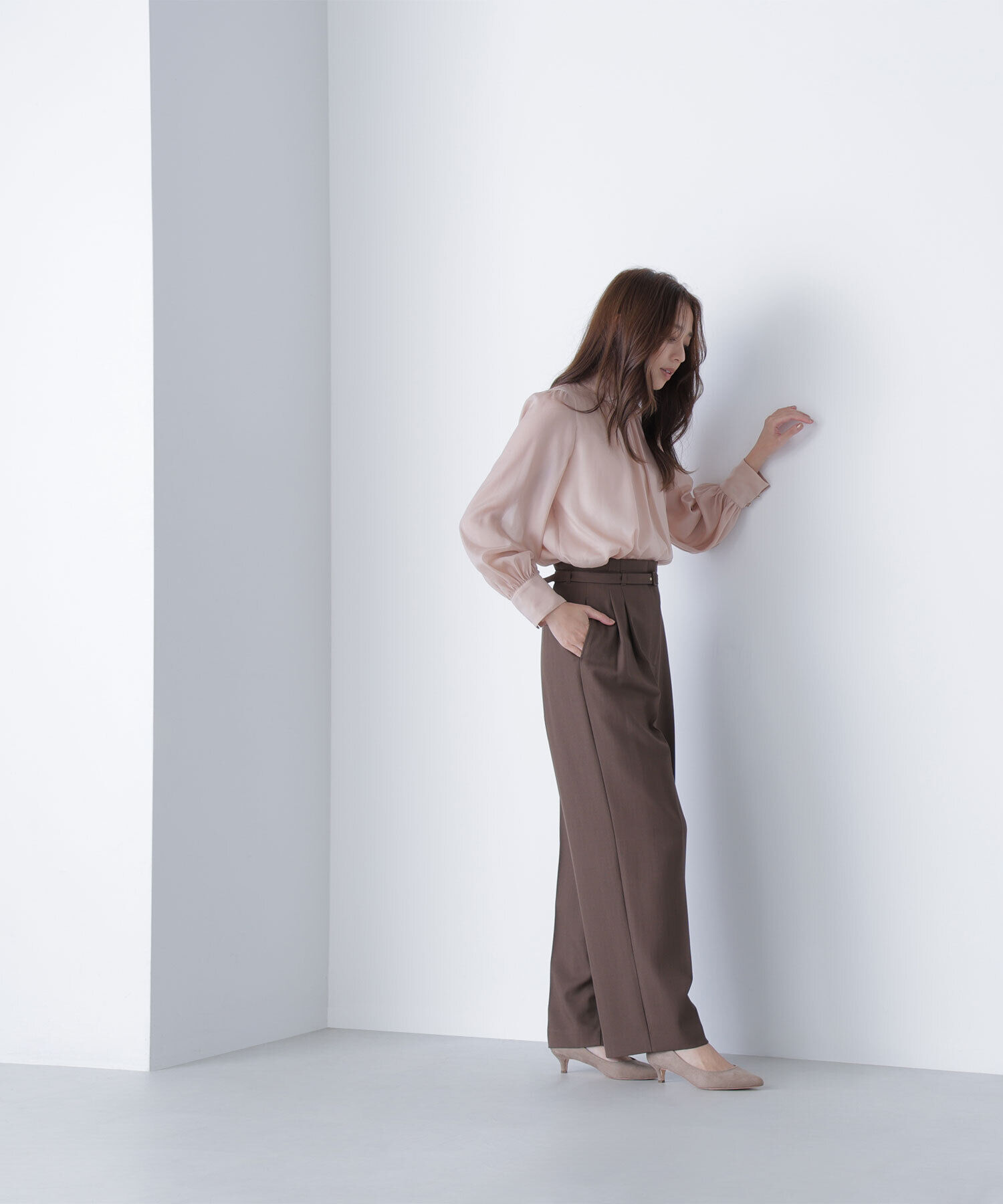  「ハイネックボリュームシアーブラウス」|シャツ・ブラウス|